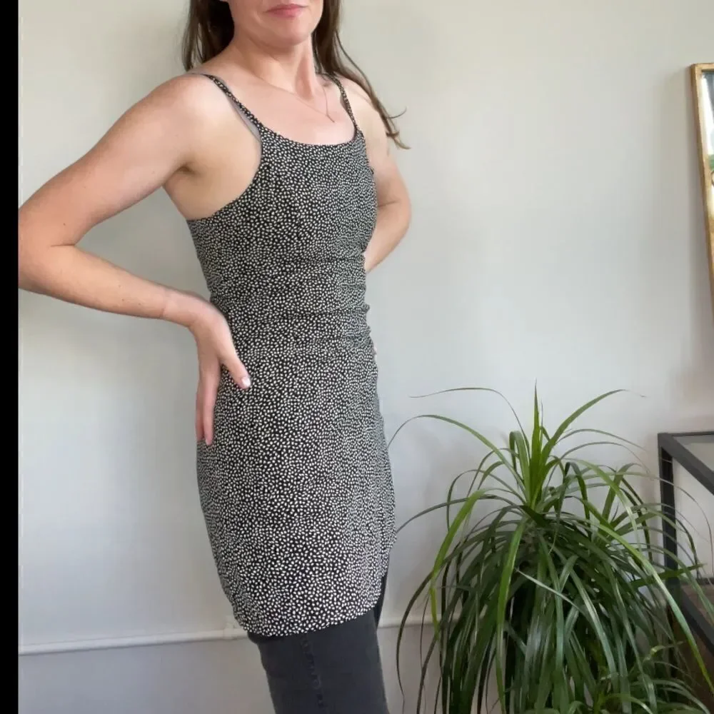 French Connection Black and White Dot Mini Cami Dress Tank 6